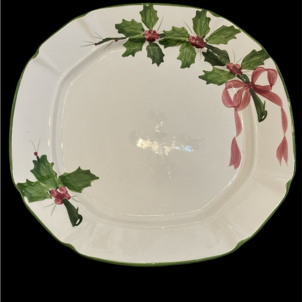 Laurie Gates “Holly & Ribbon” Platter